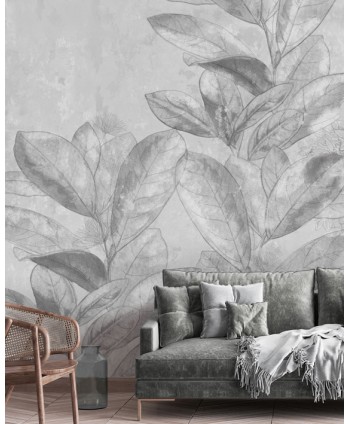 Wallpaper Grey leaves