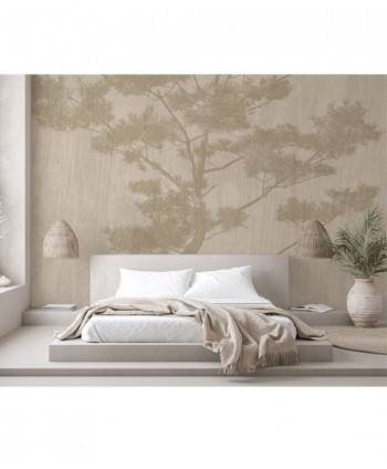 Wallpaper Japan tree in beige