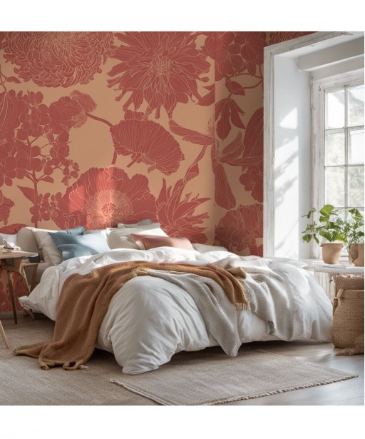 Tapeta ścienna Linearne kwiaty foto tapeta