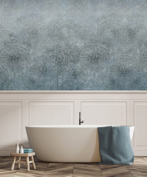 Wallpaper Botanical pattern (blue) foto tapeta
